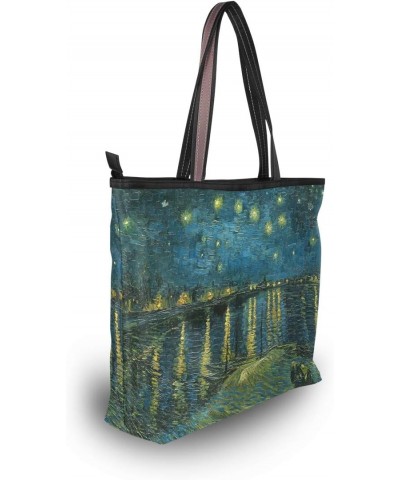 Women's Top Handle Handbag Van Gogh Starry Night Over The Rhone Shoulder Bag Tote Bag L $11.47 Satchels