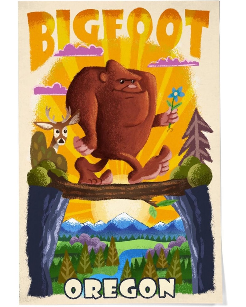 24x36 Inch Giclee Print, Oregon, Bigfoot, Mid-Century Inspired $26.99 Totes