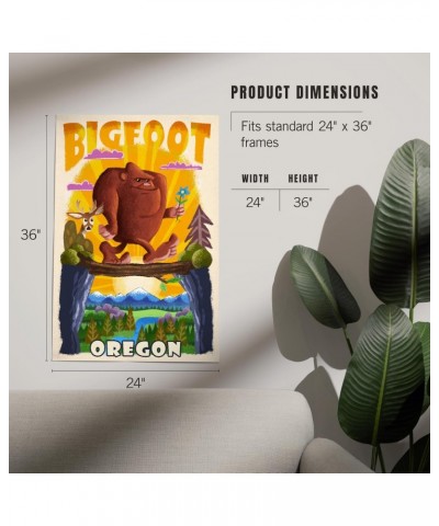 24x36 Inch Giclee Print, Oregon, Bigfoot, Mid-Century Inspired $26.99 Totes