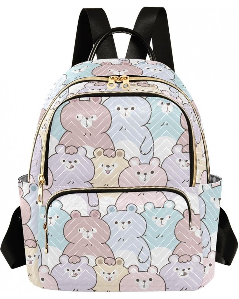 Cute Cartoon Bear Backpack Purse for Women Lightweight Back Pack Casual Daypack Travel Shoulder Bag Bookbag - M Medium Multi0...