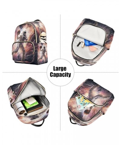 Basketball Shot Astronaut Planet Women Backpack Purse Ladies Fashion Shoulder Bag Daypack Travel Bag 10L Small $20.29 Backpacks