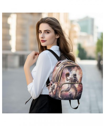 Basketball Shot Astronaut Planet Women Backpack Purse Ladies Fashion Shoulder Bag Daypack Travel Bag 10L Small $20.29 Backpacks