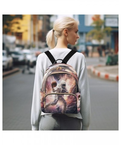 Basketball Shot Astronaut Planet Women Backpack Purse Ladies Fashion Shoulder Bag Daypack Travel Bag 10L Small $20.29 Backpacks