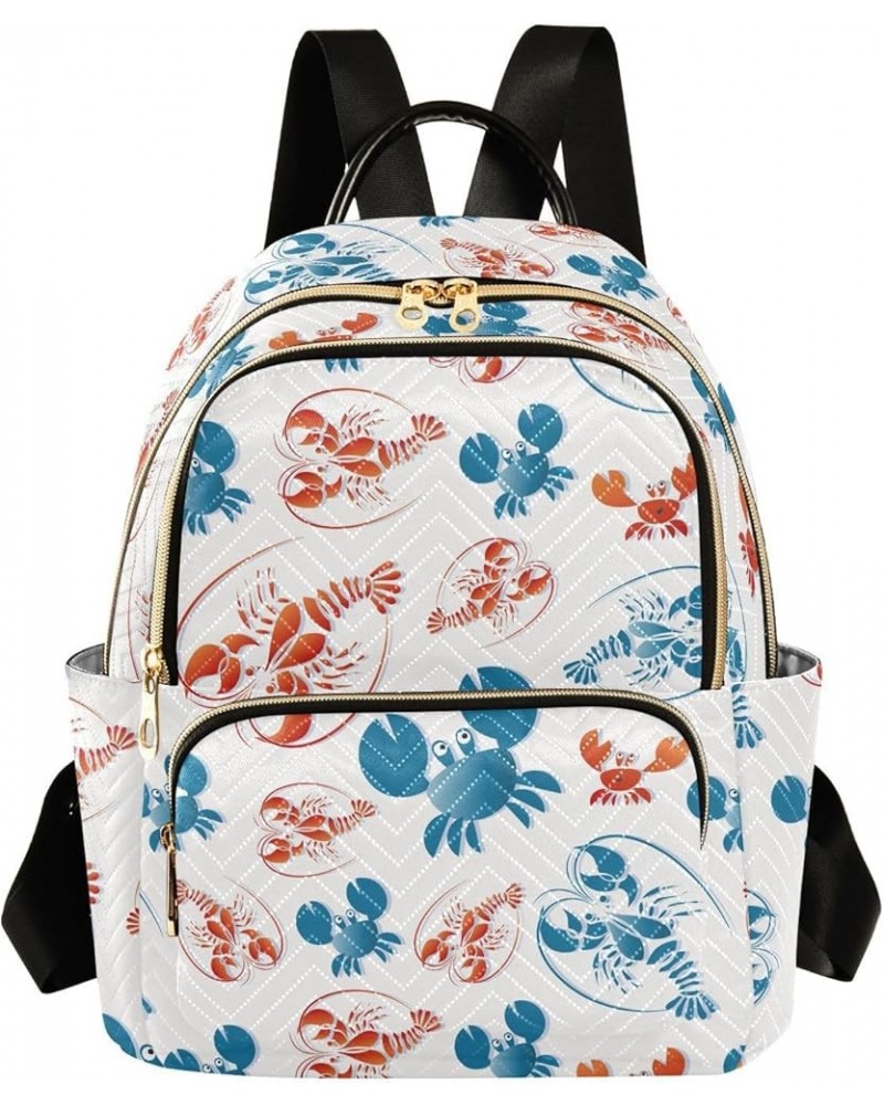 Lobsters Crabs Backpack Purse for Women Anti-theft Small Fashion Travel Backpack Back Pack HandBag Lady Gifts,S Small $12.40 ...