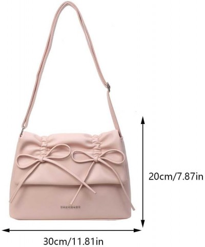 Women's Shoulder Crossbody Bag, Pu Leather Handbag Wallet, 2024 New Bow Small Square Bag, Cute Hobo Bag Retro Tote Bag Pink $...