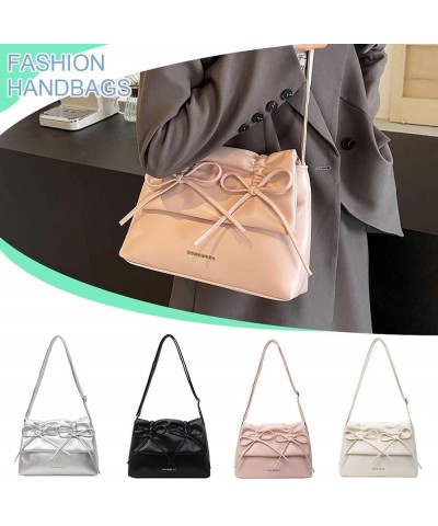 Women's Shoulder Crossbody Bag, Pu Leather Handbag Wallet, 2024 New Bow Small Square Bag, Cute Hobo Bag Retro Tote Bag Pink $...