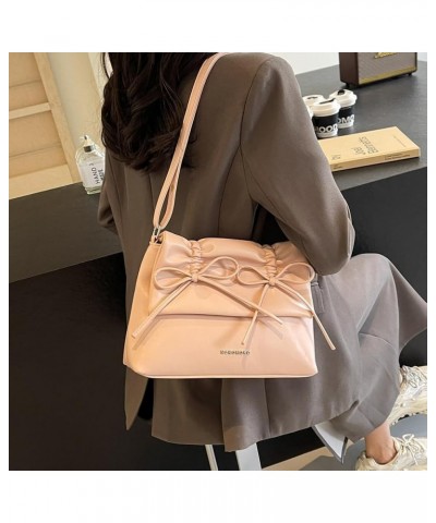 Women's Shoulder Crossbody Bag, Pu Leather Handbag Wallet, 2024 New Bow Small Square Bag, Cute Hobo Bag Retro Tote Bag Pink $...