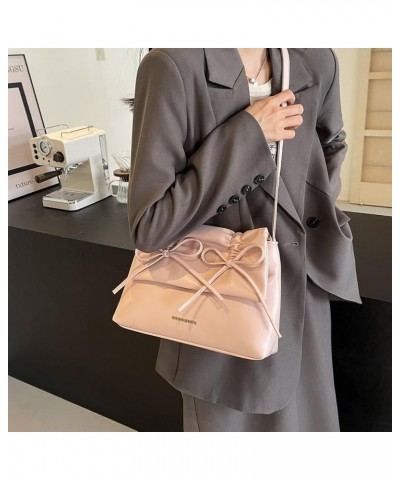 Women's Shoulder Crossbody Bag, Pu Leather Handbag Wallet, 2024 New Bow Small Square Bag, Cute Hobo Bag Retro Tote Bag Pink $...