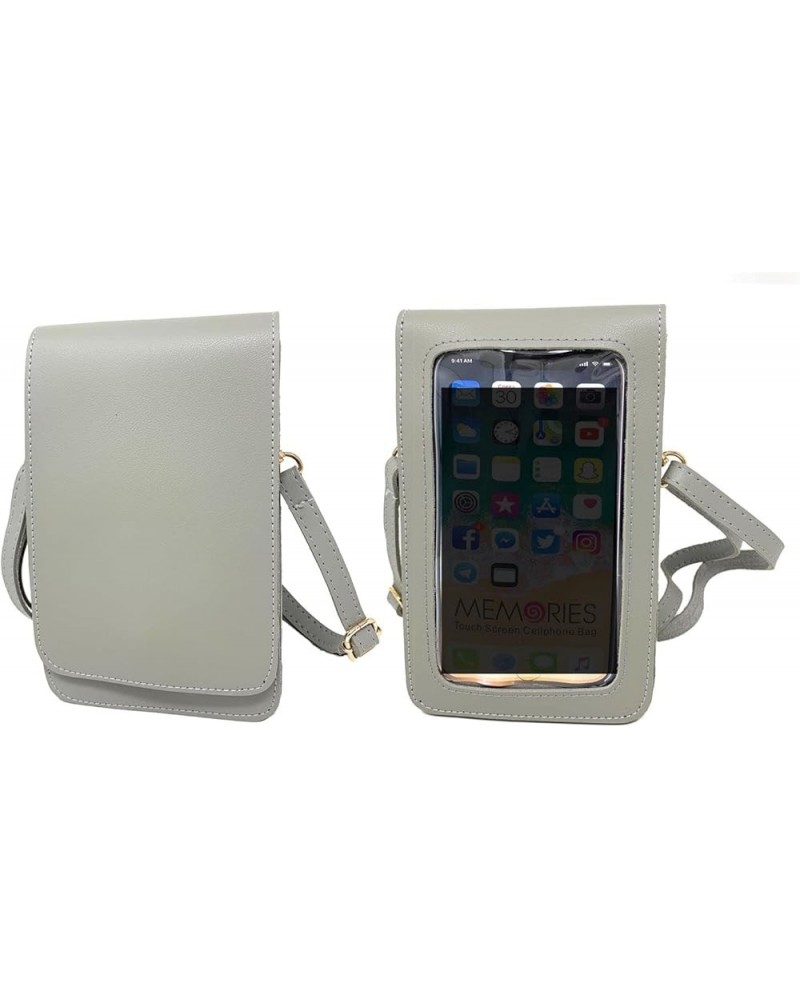 Womens Crossbody Bag with Clear Touchscreen Window Wallet Pouch Case Silver $14.01 Crossbody Bags