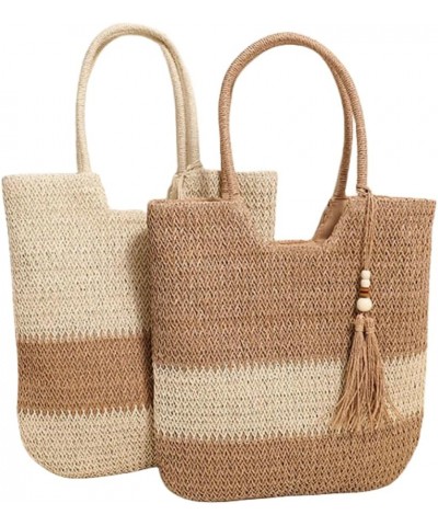 Straw Handbags for Women Summer Handbags Woven Ladies Tote Bags Straw Beach Bag Handle Shoulder Bag Large Capacity Beach Bag ...