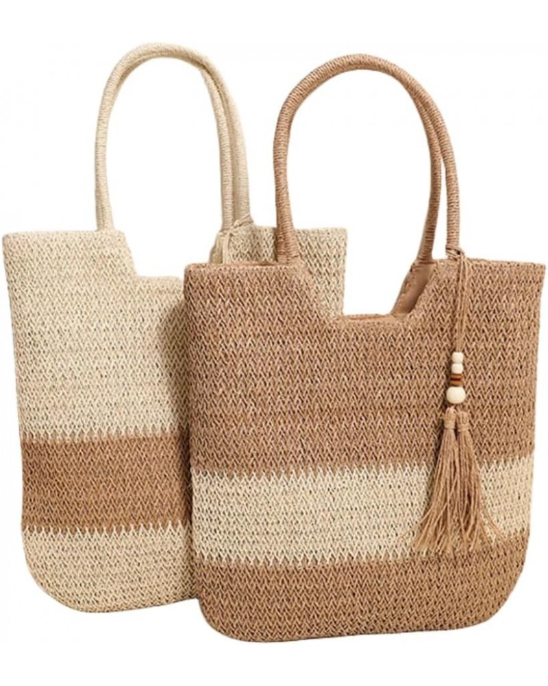 Straw Handbags for Women Summer Handbags Woven Ladies Tote Bags Straw Beach Bag Handle Shoulder Bag Large Capacity Beach Bag ...