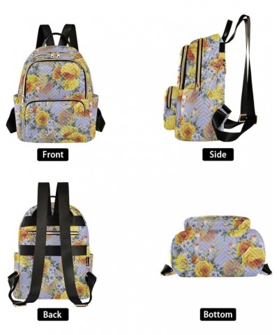 Yellow Flower Rose Women's Backpack Purse Causal Daypack Work Travel College Business Trip Bag Shoulder Bag Medium $21.23 Bac...