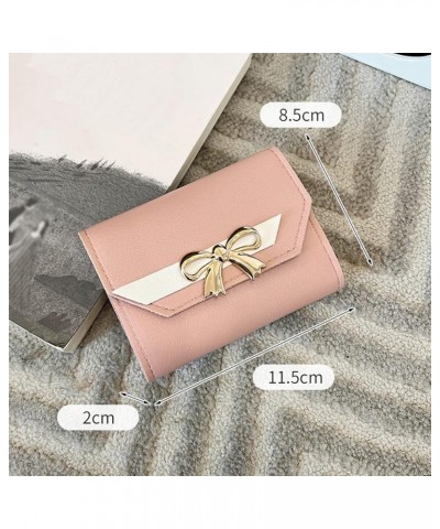 Girls Wallet 9-12 Fashion ID Short Wallet Hit Color Women Bow Tie Hasp Purse Multiple Plus Case Wallet (Grey, One Size) Pink ...