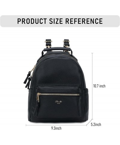 Backpack Purse for Women Class Vegan Leather Fashion School Daypack Multipurpose Design Mini (10.8-in Hight) Black-grd $11.50...