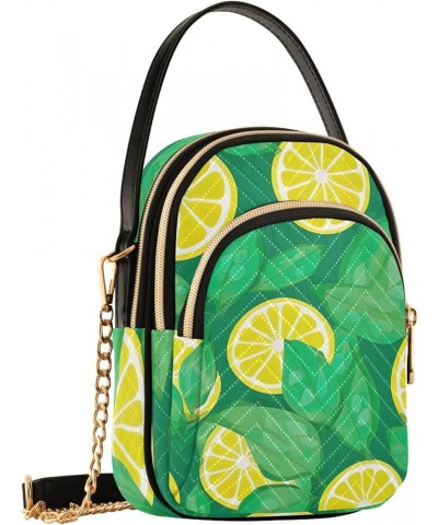 Pizza on a Green Purse with Strap Crossbody, Shoulder Handbag, Fashion Crossbody Bags for Women Lemon Slices on Green-2 $18.5...