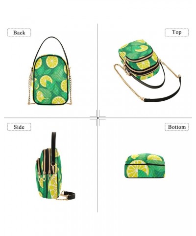 Pizza on a Green Purse with Strap Crossbody, Shoulder Handbag, Fashion Crossbody Bags for Women Lemon Slices on Green-2 $18.5...