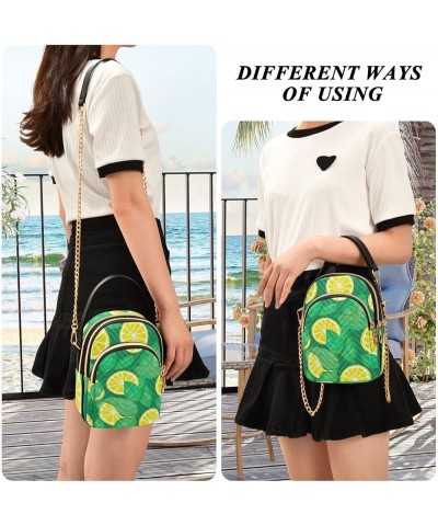 Pizza on a Green Purse with Strap Crossbody, Shoulder Handbag, Fashion Crossbody Bags for Women Lemon Slices on Green-2 $18.5...