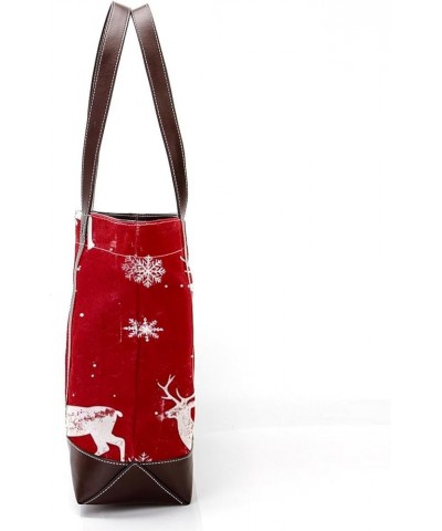 Tote Bag for Women, Large Tote Bag, Tote Bag with Zipper, Christmas Elk Santa Claus Cartoon, Womens Tote Bags for Work Design...