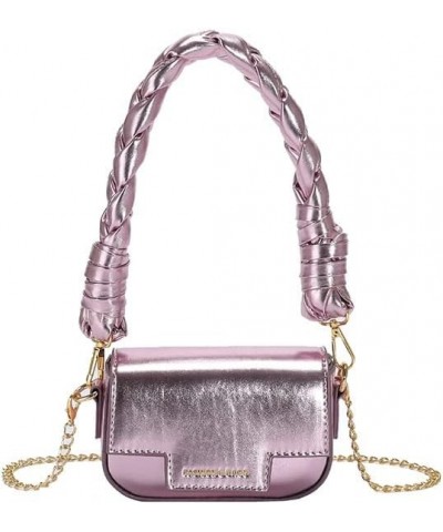 Women's mini purse Holographic Laser bag woven handbag Pink $15.80 Handbags