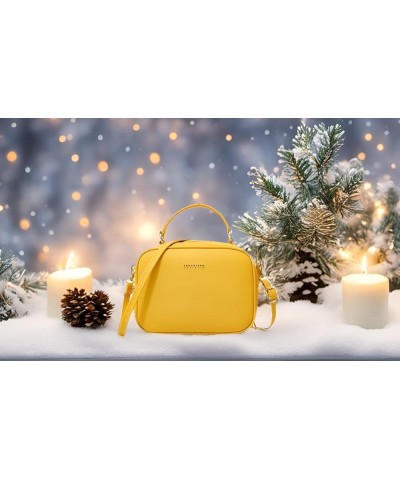 Small Top Handle Satchel Crossbody Bags for Women Cute Purses Vegan Leather Handbags Messenger Waterproof Candy Color Purse Y...