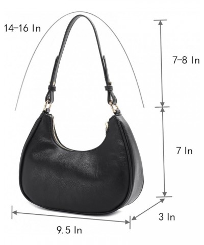 Small Crescent Shoulder Bag Under the Arm Purse Handbag for Women Black $12.17 Shoulder Bags