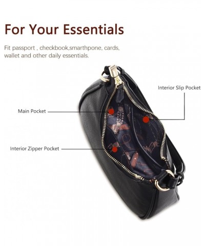 Small Crescent Shoulder Bag Under the Arm Purse Handbag for Women Black $12.17 Shoulder Bags