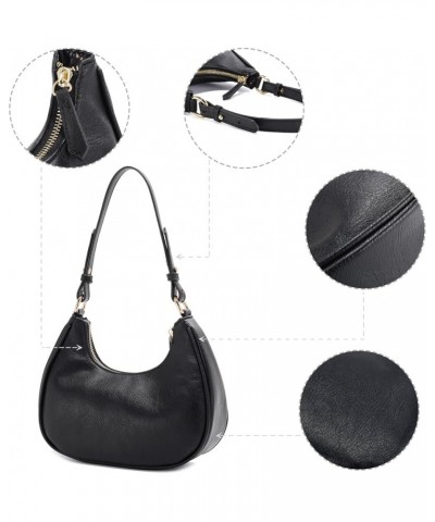 Small Crescent Shoulder Bag Under the Arm Purse Handbag for Women Black $12.17 Shoulder Bags