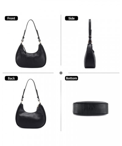 Small Crescent Shoulder Bag Under the Arm Purse Handbag for Women Black $12.17 Shoulder Bags