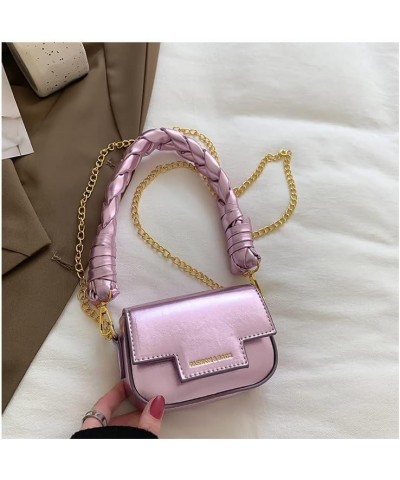 Women's mini purse Holographic Laser bag woven handbag Pink $15.80 Handbags