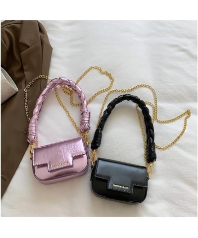 Women's mini purse Holographic Laser bag woven handbag Pink $15.80 Handbags