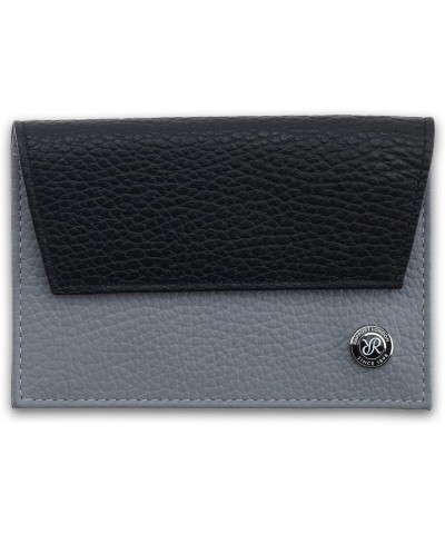 Leather Credit Card Holder - Black/Grey Grey/Black $34.44 Wallets