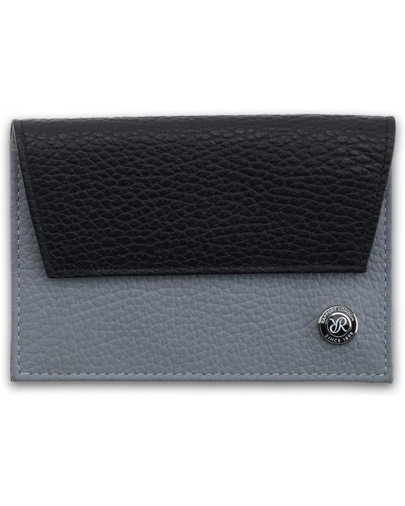 Leather Credit Card Holder - Black/Grey Grey/Black $34.44 Wallets