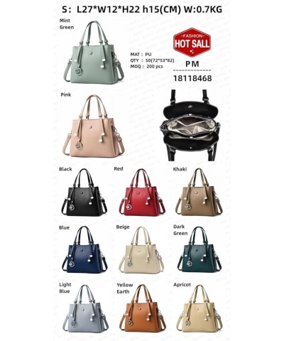 Women Top Handle Bags Large-Capacity Shoulder Bag Fashion Simple Tote Bags Satchel Solid Color Leather Handbag Blue $21.92 Totes