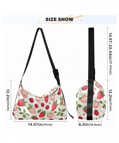 Strawberry Cherry Style Women Leather Handbags Hobo Leather Purse Women Shoulder Bag with Adjustable Shoulder Strap for Work ...