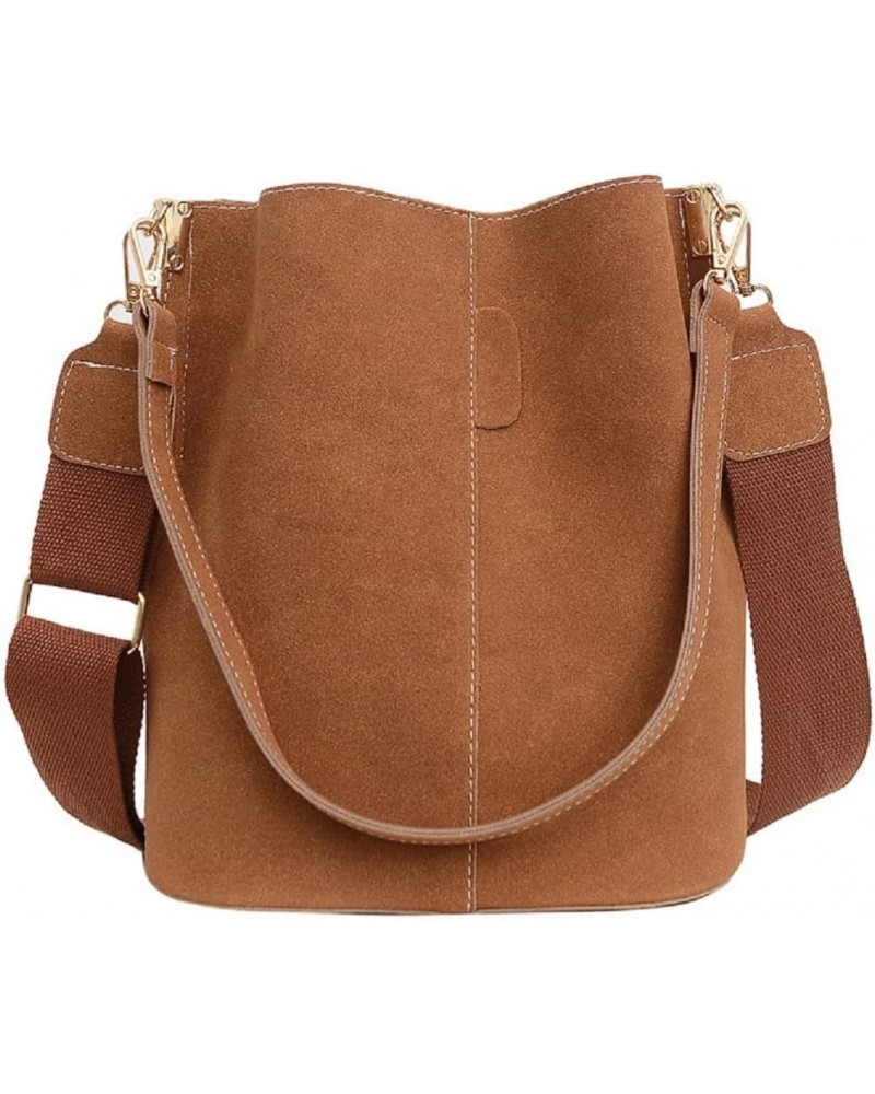 Bucket Bags and Purses for Women Matte Magnetic Buckle Hobo and Shoulder Handbags with 2 Detachable Straps Brown $15.74 Hobo ...