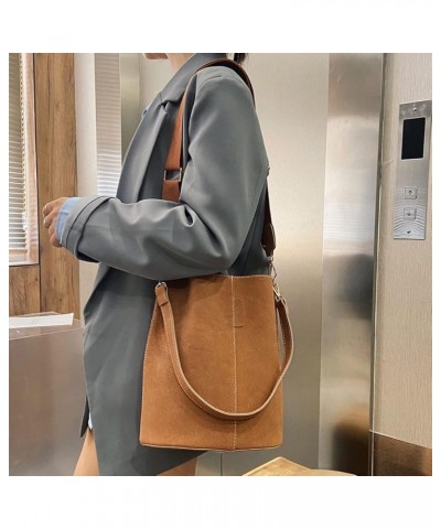 Bucket Bags and Purses for Women Matte Magnetic Buckle Hobo and Shoulder Handbags with 2 Detachable Straps Brown $15.74 Hobo ...