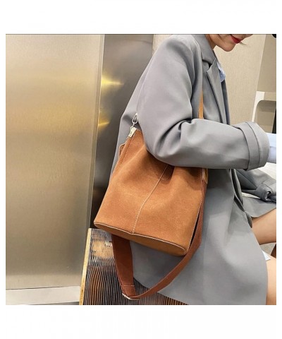 Bucket Bags and Purses for Women Matte Magnetic Buckle Hobo and Shoulder Handbags with 2 Detachable Straps Brown $15.74 Hobo ...