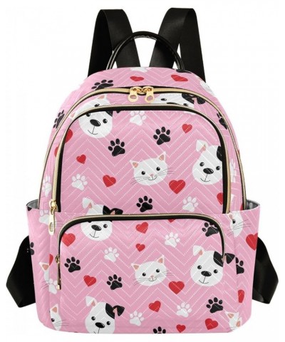 Backpack Purse for Women Cartoon Cats and Dogs, Mini Fashion Backpack Valentine's Day Lightweight Casual Daypack Shoulder Bag...