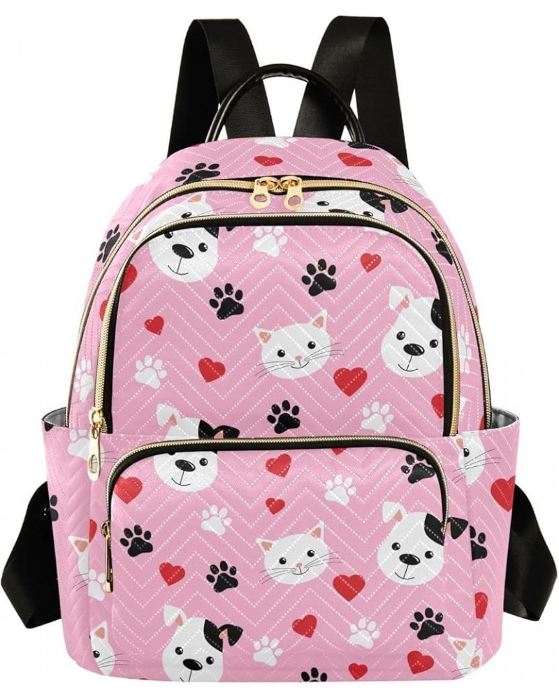 Backpack Purse for Women Cartoon Cats and Dogs, Mini Fashion Backpack Valentine's Day Lightweight Casual Daypack Shoulder Bag...