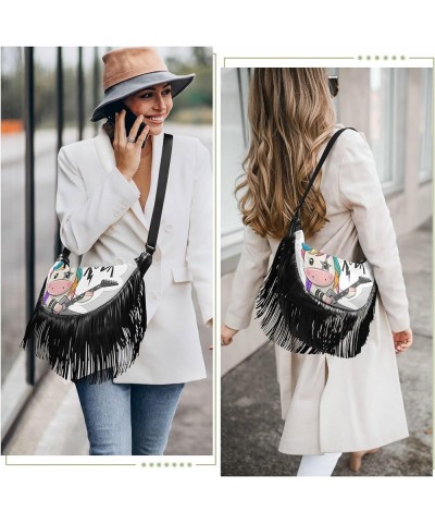 Women Fringe Tassel Cross Body Bag African Ethnic Tribe Lady Brown Leisure Shoulder Bag Color479 $13.22 Crossbody Bags