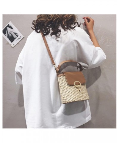 Handmade Small Straw Bucket Bags For Women Summer Crossbody Bags Lady Travel Handbags Female Shoulder Bag Purse Brown $20.23 ...