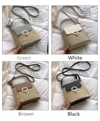 Handmade Small Straw Bucket Bags For Women Summer Crossbody Bags Lady Travel Handbags Female Shoulder Bag Purse Brown $20.23 ...