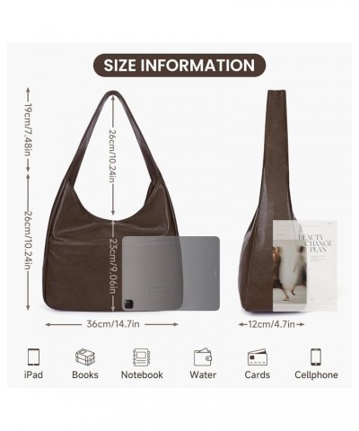 Faux Leather Tote Bag with Zipper Women Shoulder Bag College Tote Bag Trendy Hobo Handbag for Work Travel Coffee $23.08 Totes