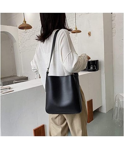 Women's Big Capacity Leather Shoulder Bags Crossbody Bags Tote Casual Bucket Bags Work Bag with Matching Clutch Black $16.10 ...