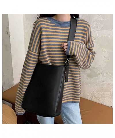 Women's Big Capacity Leather Shoulder Bags Crossbody Bags Tote Casual Bucket Bags Work Bag with Matching Clutch Black $16.10 ...