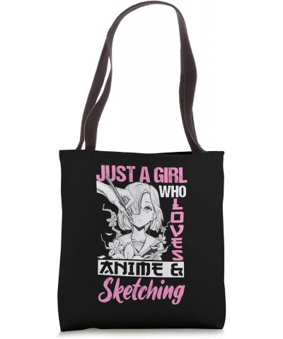 Anime Otaku Gift Just A Girl Who Loves Anime And Sketching Tote Bag $13.67 Totes