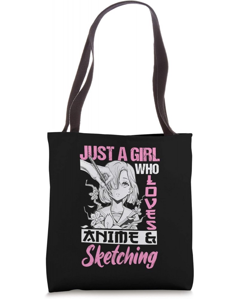 Anime Otaku Gift Just A Girl Who Loves Anime And Sketching Tote Bag $13.67 Totes