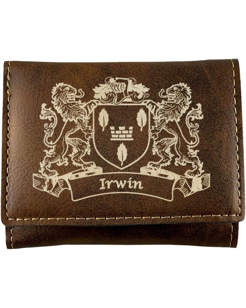 Irwin Irish Coat of Arms Rustic Leather Wallet $15.27 Wallets