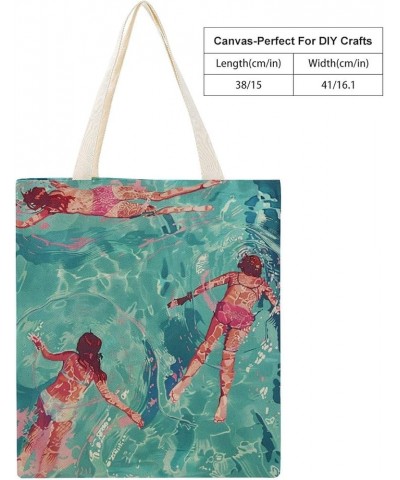 Canvas Tote Mom Gifts Personalized Tote Bag Swimming Swimmers Swim Mom Grocery Bags for Shopping Beach Grocery Totebag-4 $10....