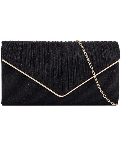 Glitter Clutch Purse Evening Handbag Formal Wedding Party Prom Bag 418 Black $16.49 Evening Bags